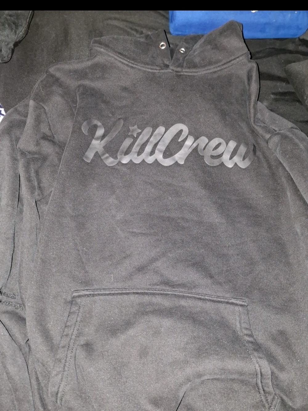 Kill Crew Black Men's Crewneck Hoodie with Subtle Script Logo